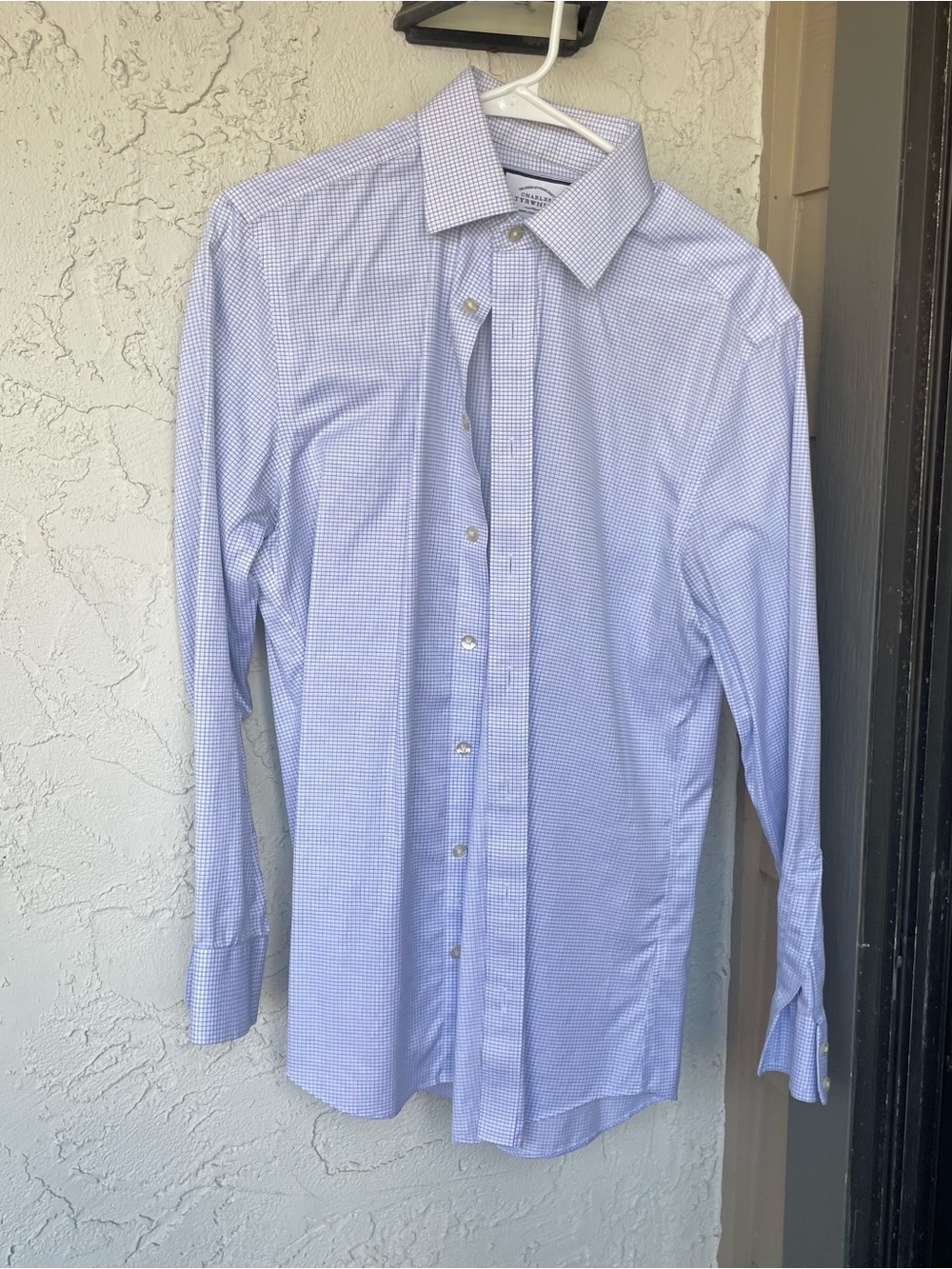 Charles Tyrwhitt Light Blue Micro-Check Dress Shirt